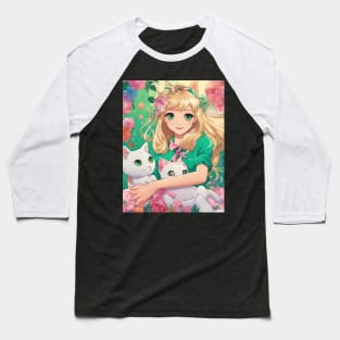 Anime girl grand adventure Cat's Eye Life Style Baseball T-Shirt